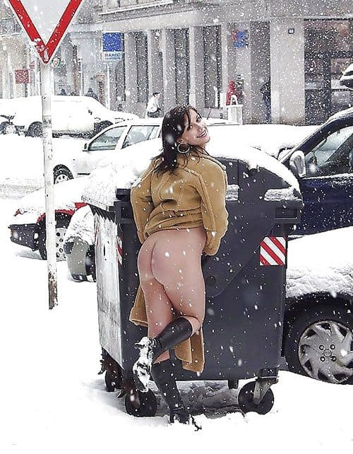 Ню фото девушек на снегу зима 2017 19 фото